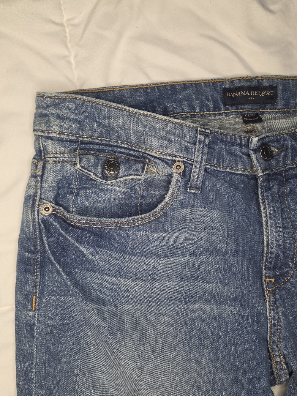Banana Republic Jeans Size 27 Women's Blue Denim Jeans - Classic Straight Fit - Picture 4 of 9